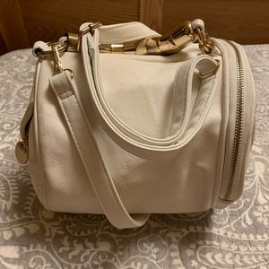 White Faux Leather Purse - Made in Spain